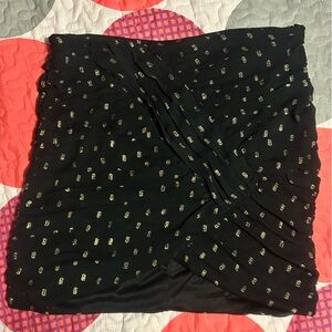 Zara Black Mini Skirt with Gold Dot Print